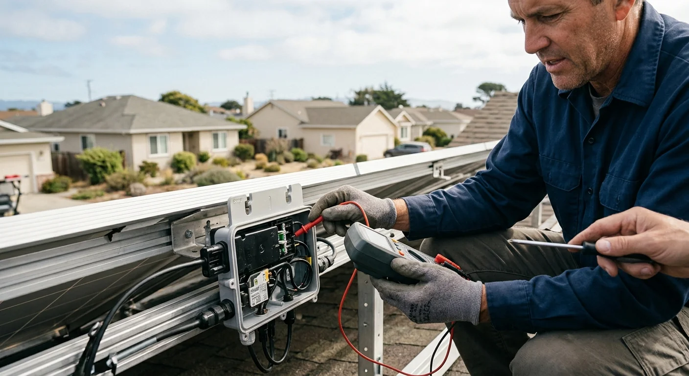 Close-up of aging electrical panel needing upgrade for solar installation