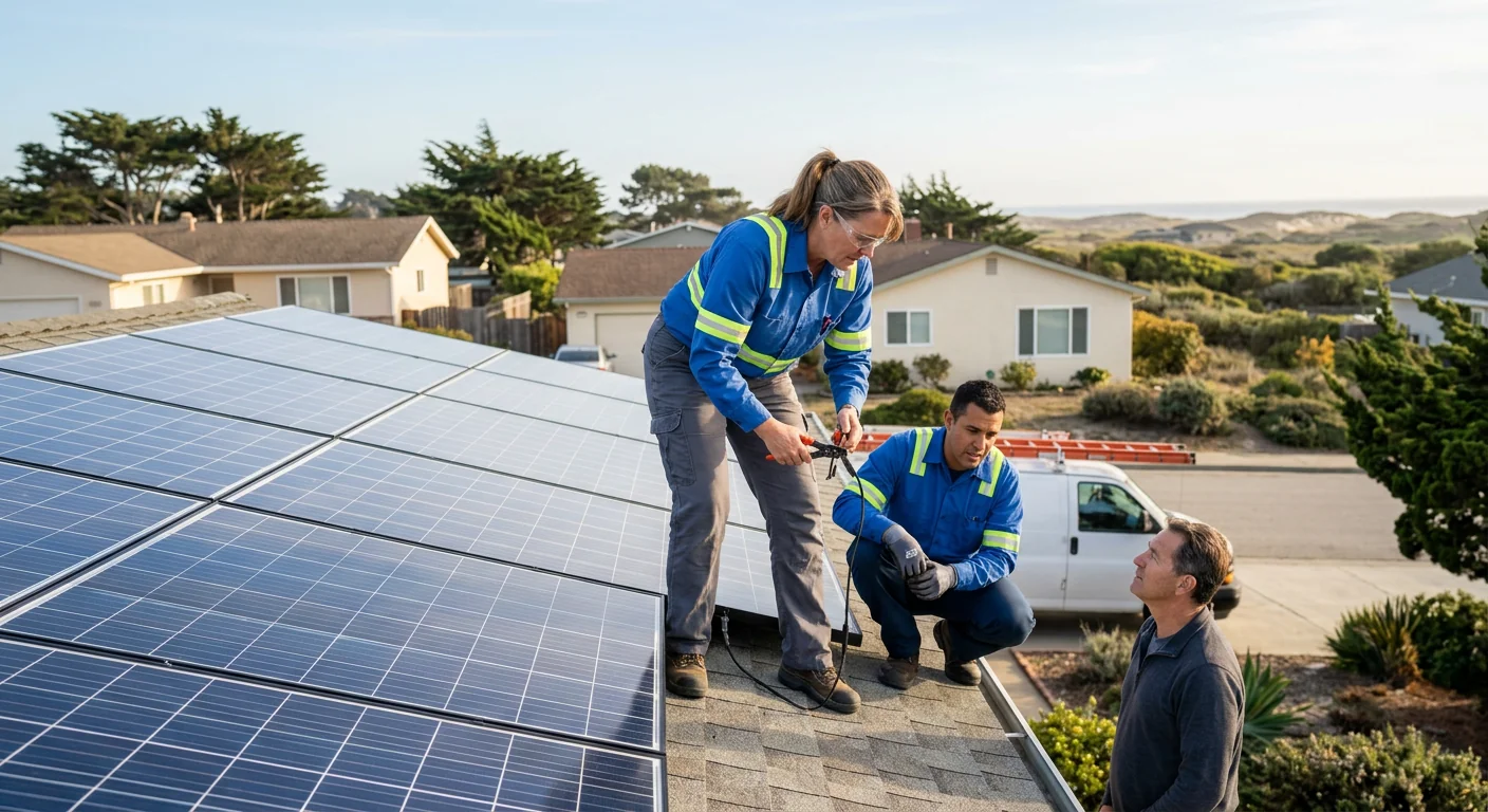 Clean residential solar array restored after a full maintenance service in Marina